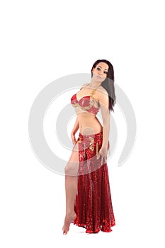 The beautiful girl dancer of belly dance,east costume