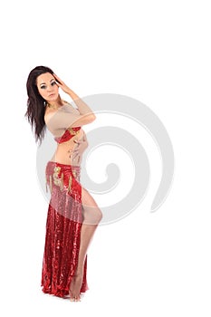 The beautiful girl dancer of belly dance,east costume