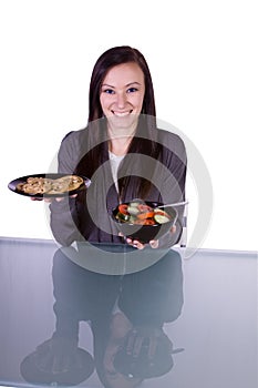 Beautiful Girl Deciding What to Eat