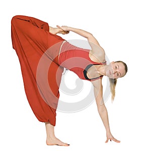 Beautiful girl doing yoga