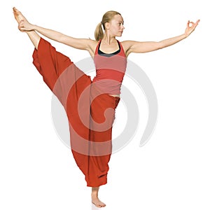Beautiful girl doing yoga