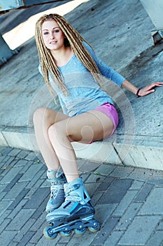 Beautiful girl with dreadlocks