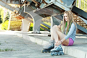 Beautiful girl with dreadlocks
