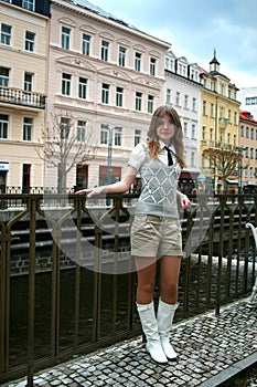 Beautiful girl on the embankment