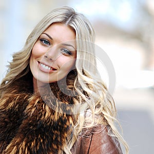 Beautiful girl face - outdoor portrait