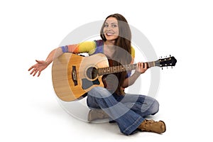 Beautiful girl with guitar