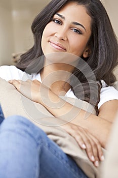 Beautiful Girl Happy Smiling Young Hispanic Woman