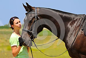 Beautiful girl and horse