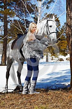 Beautiful girl with horse