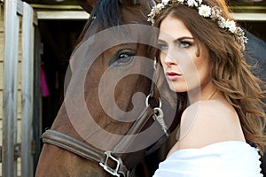 Beautiful Girl and Horse