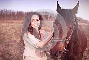 Beautiful girl with a horse.