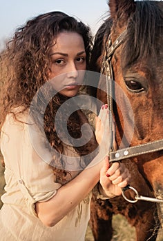 Beautiful girl with a horse.