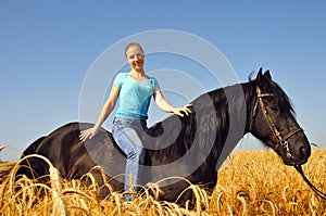 Beautiful girl on horseback