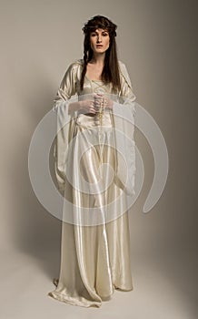 Beautiful Girl in medieval beautiful dress
