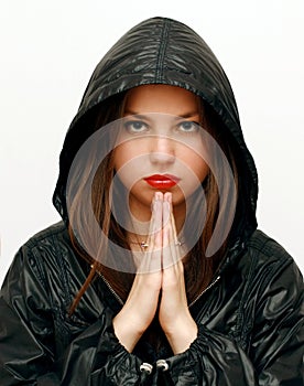 Beautiful girl meditating