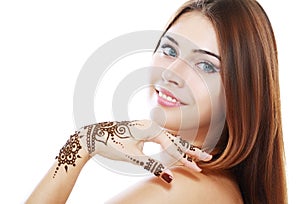 Beautiful girl with mehandi