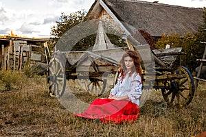 Beautiful girl in the national Slavic costume