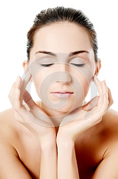 The beautiful girl with natural make-up