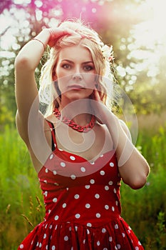 beautiful girl in the nature