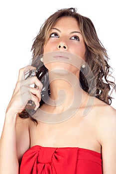 Beautiful girl perfuming