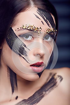 Beautiful girl portrait with creative art make up