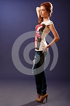 Beautiful girl posing for fashion shoot