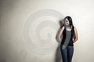 Beautiful girl posing in halloween style