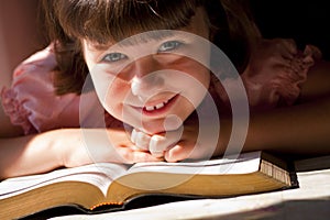 Beautiful Girl Reading Holy Bible