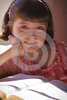 Beautiful Girl Reading Holy Bible