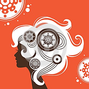 Beautiful girl silhouette