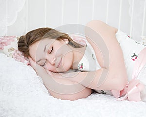 Beautiful girl sleeps photo