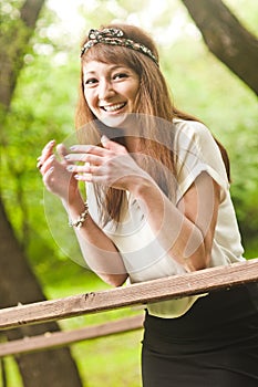 Beautiful girl smiling in the park