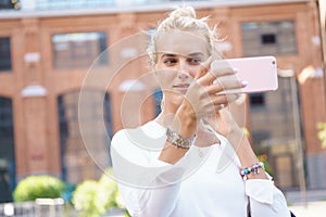 Beautiful girl taken pictures of her self