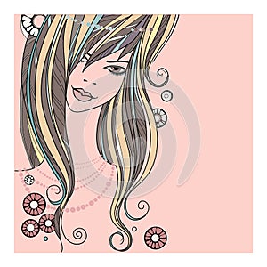 Beautiful girl - vector illustration on white background