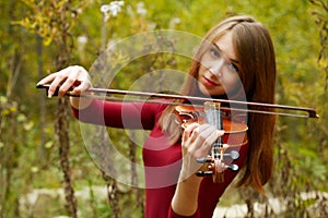 Beautiful girl with violin