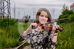 Beautiful girl with a violin