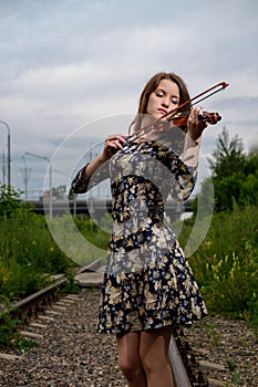 Beautiful girl with a violin