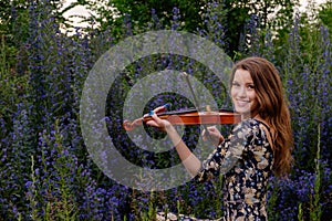 Beautiful girl with a violin