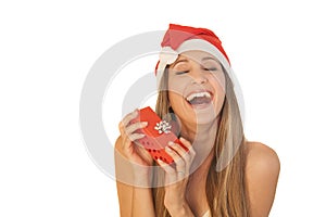 Beautiful girl whith Christmas hat