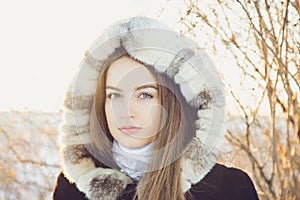 Beautiful girl in winter