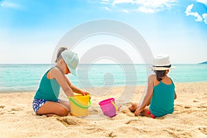 Beautiful girls on the beach