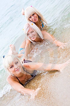 Beautiful girls on the beach