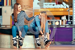 Beautiful girls on the rollerdrome