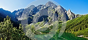 Beautiful glacial lakes in Polish Tatra mountains.