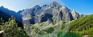 Beautiful glacial lakes in Polish Tatras mountains
