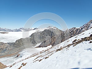 Beautiful glacier hike and clim to Weisskugel mountain