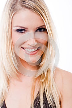 Beautiful glamorous smiling blond woman
