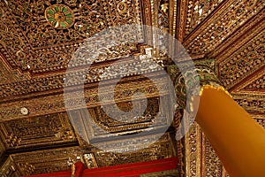 Beautiful gold and inlaid ceiling