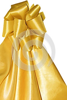 Beautiful Gold Silk. Drapery Textile decorate stage