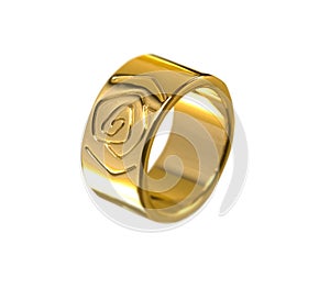 Beautiful gold wedding ring isolated